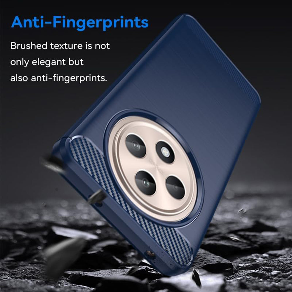 Custodia per Oppo Reno12 FS 5G / Reno12 FS 4G / Reno12 F 4G / Reno12 F, Techsuit, Carbonio, Blu