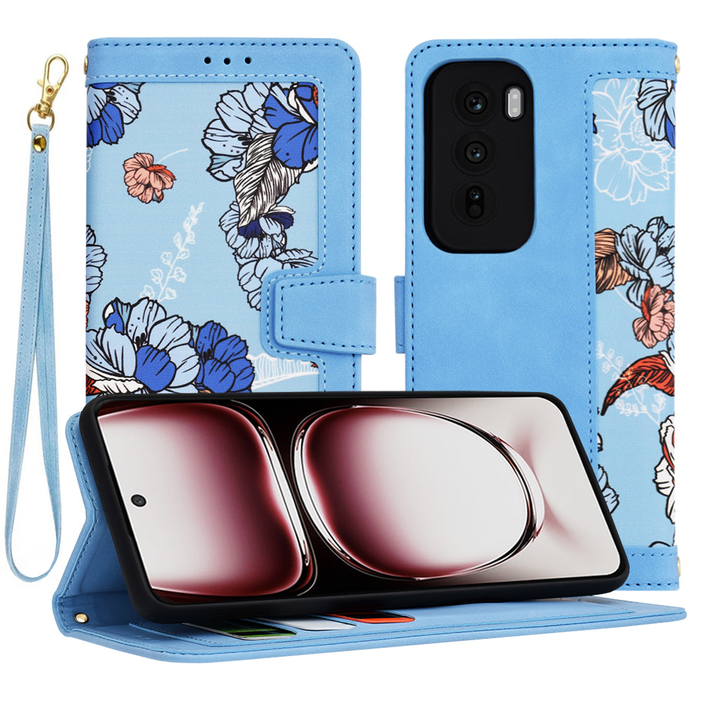 Custodia per Oppo Reno12 Pro, Techsuit, FlipCraft, Blu