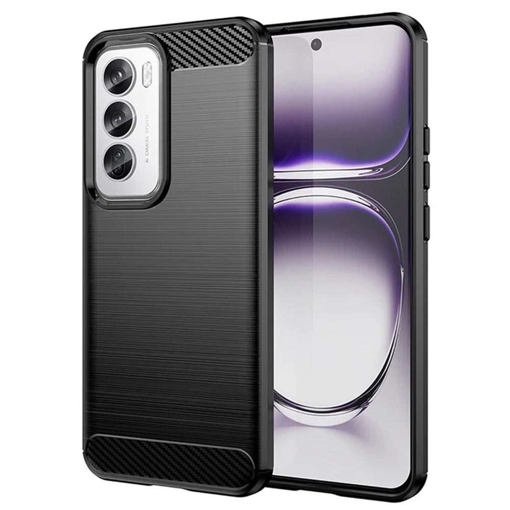 Custodia per Oppo Reno12, Techsuit, Carbonio, Nera