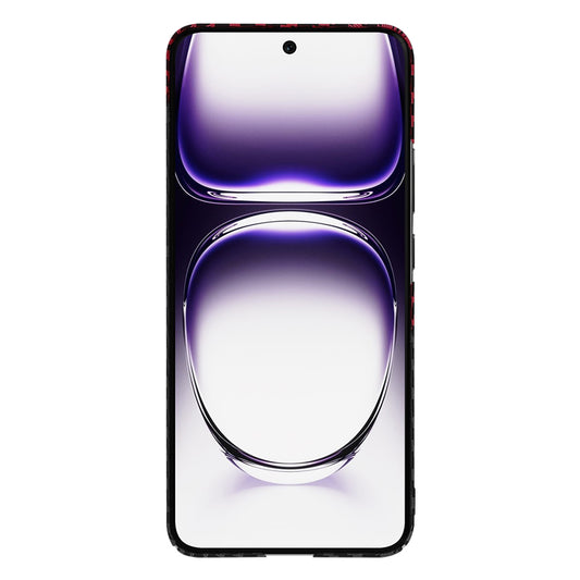 Custodia per Oppo Reno12, Techsuit, Carbonite FiberShell, Nero Rosso