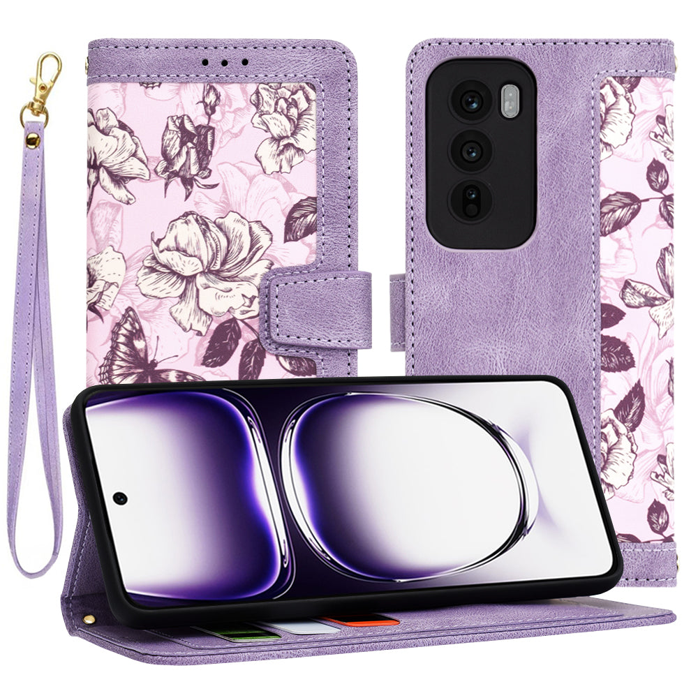 Custodia per Oppo Reno12, Techsuit, FlipCraft, Viola