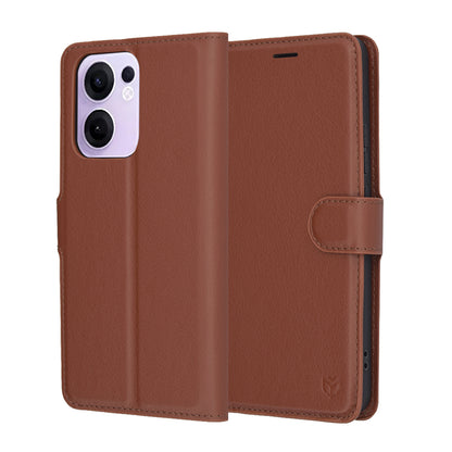 Custodia per Oppo Reno13 FS 5G / Reno13 F 4G / Reno13 F, Techsuit, Leather Folio, Marrone