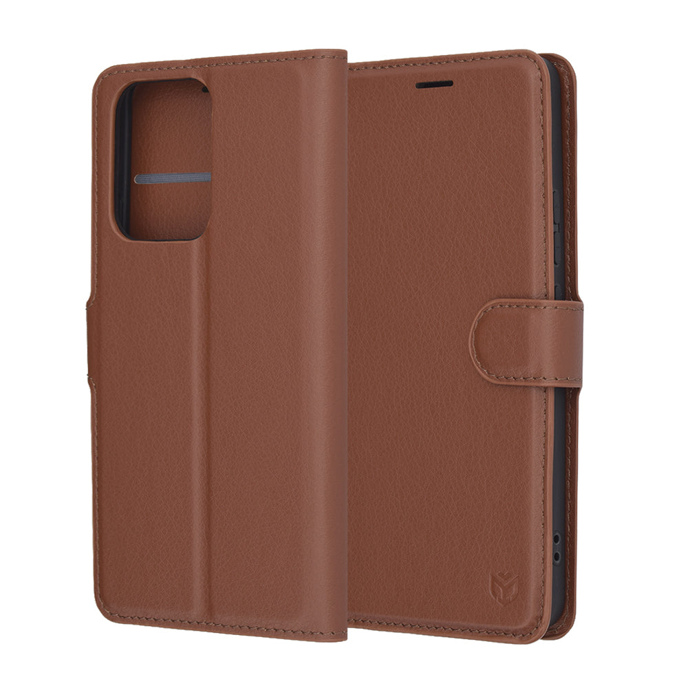Custodia per Oppo Reno13 FS 5G / Reno13 F 4G / Reno13 F, Techsuit, Leather Folio, Marrone