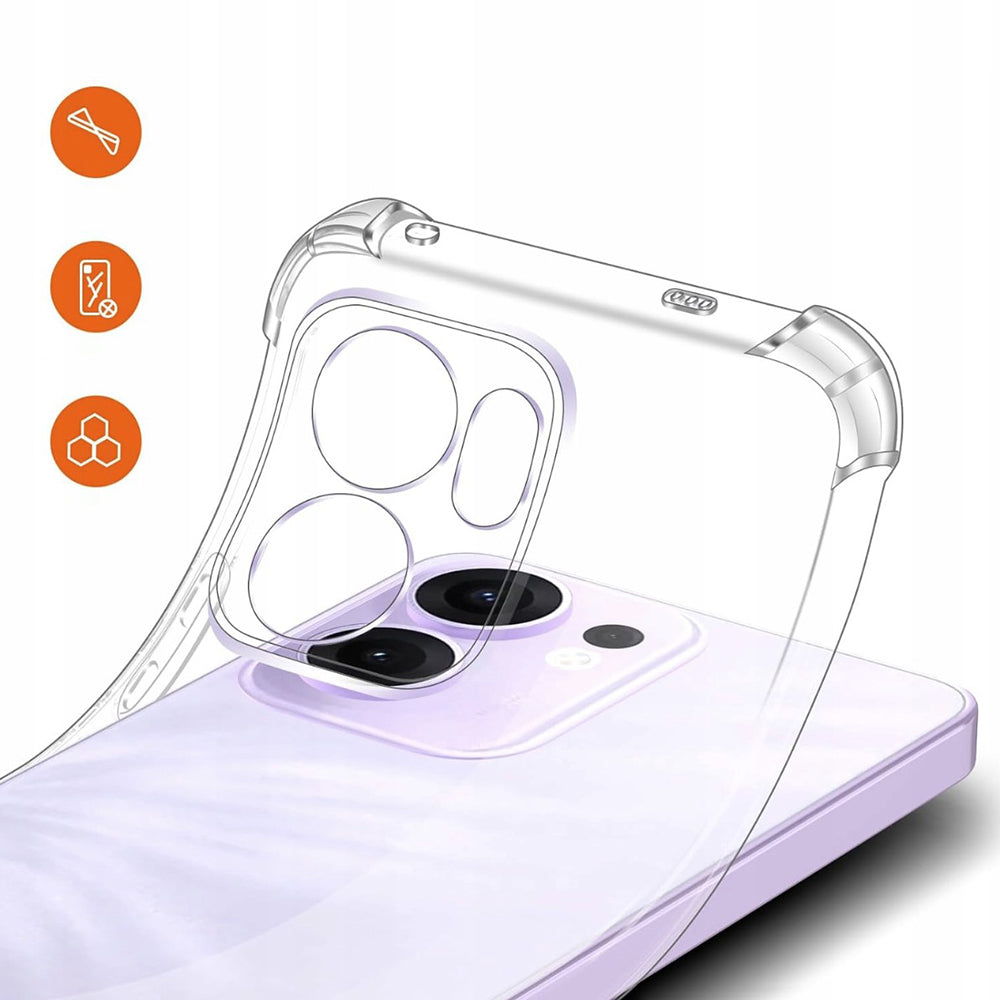 Custodia per Oppo Reno13 FS 5G / Reno13 F 4G / Reno13 F, Techsuit, Shockproof Clear, Trasparente