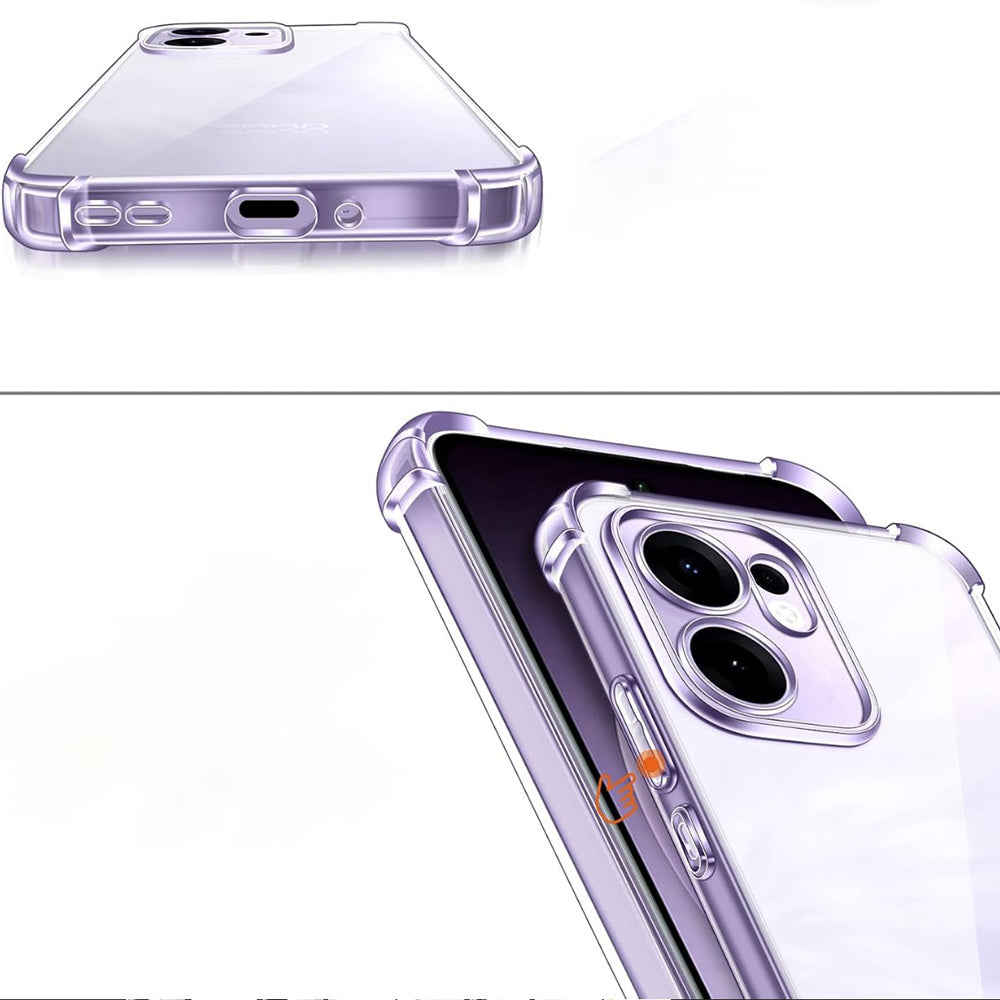 Custodia per Oppo Reno13 FS 5G / Reno13 F 4G / Reno13 F, Techsuit, Shockproof Clear, Trasparente