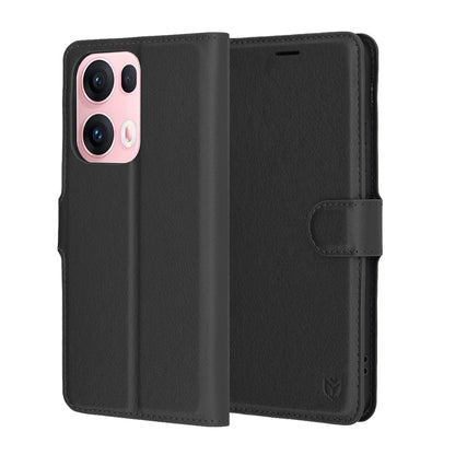 Case for Oppo Reno13 Pro, Techsuit, Leather Folio, Black