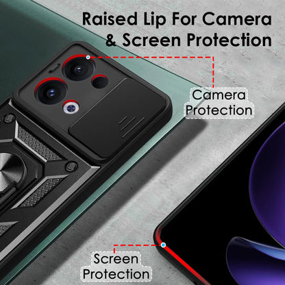 Custodia per Oppo Reno13, Techsuit, CamShield, Nera
