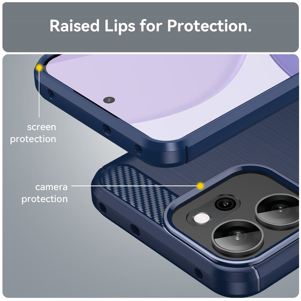 Custodia per Oppo Reno14 FS 5G / Reno14 F, Techsuit, Carbonio, Blu