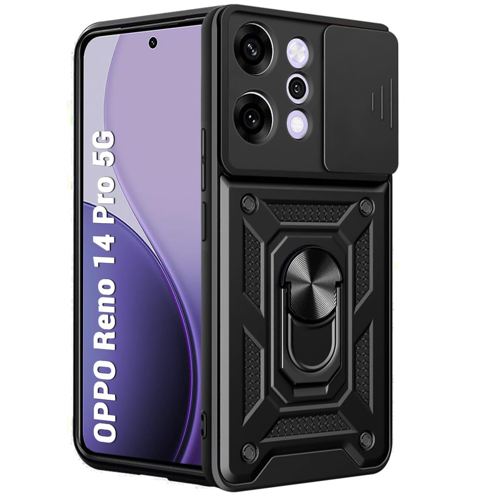 Custodia per Oppo Reno14 Pro, Techsuit, CamShield, Nera