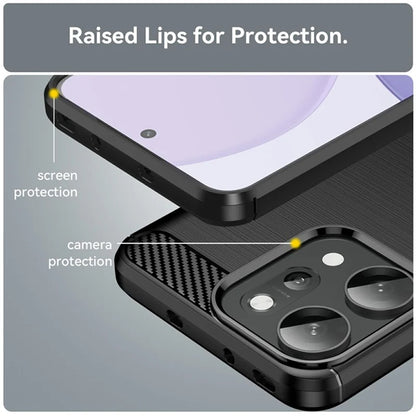 Custodia per Oppo Reno14 Pro, Techsuit, Carbonio, Nera
