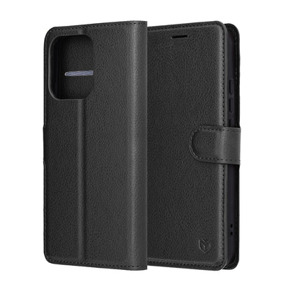 Custodia per Oppo Reno14, Techsuit, Leather Folio, Nera