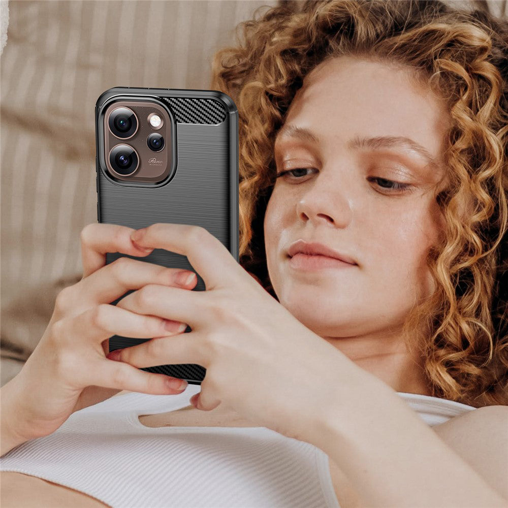 Custodia per Oppo Reno15 Pro Max, Techsuit, Carbonio, Nera