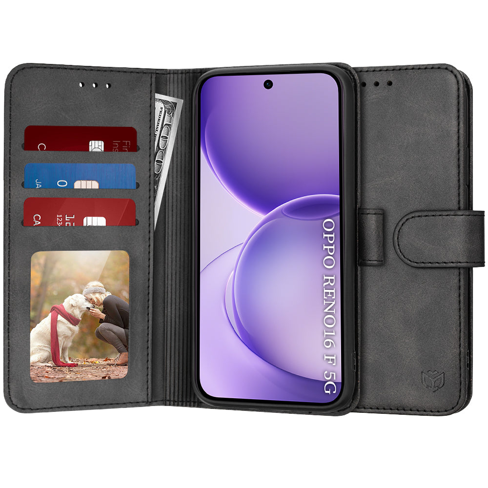 Custodia per Oppo Reno16 F / Reno16 FS, Techsuit, Diary Book, Nera