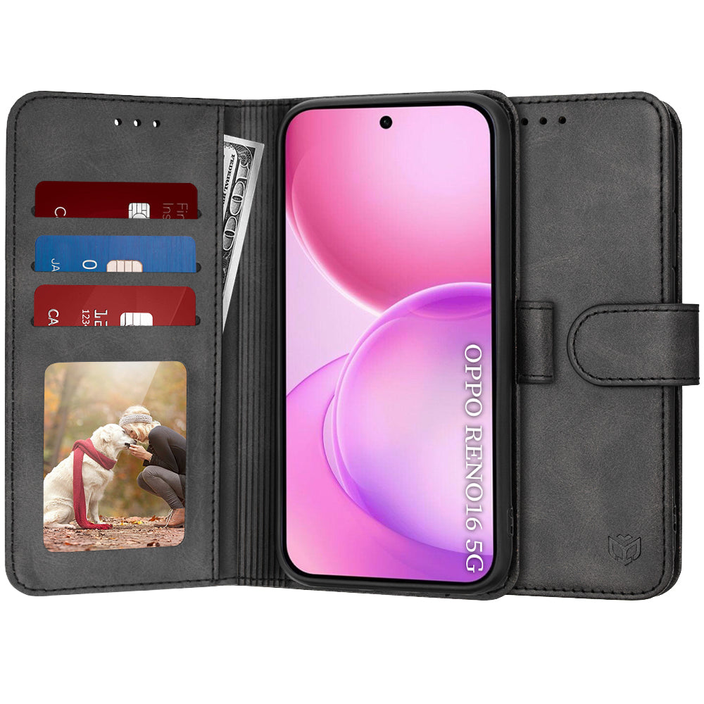 Custodia per Oppo Reno16 / Reno16 Pro, Techsuit, Diary Book, Nera