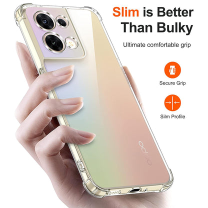 Custodia per Oppo Reno8, Techsuit, Shockproof Clear, Trasparente