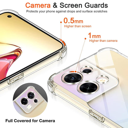 Custodia per Oppo Reno8, Techsuit, Shockproof Clear, Trasparente