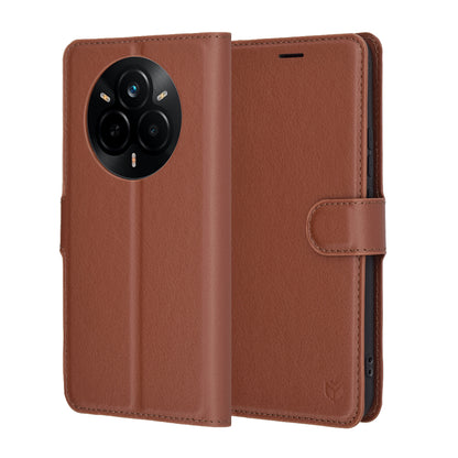 Custodia per Realme 14 Pro, Techsuit, Leather Folio, Marrone