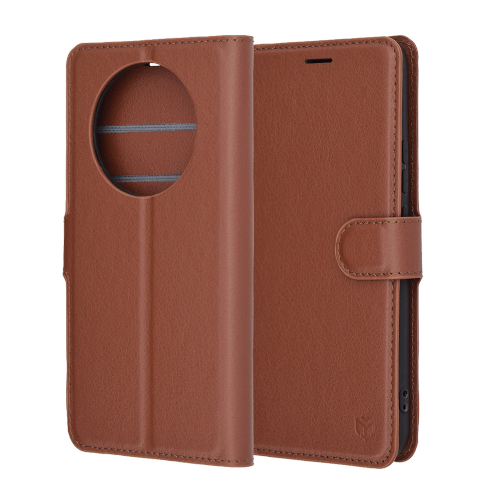Custodia per Realme 14 Pro, Techsuit, Leather Folio, Marrone