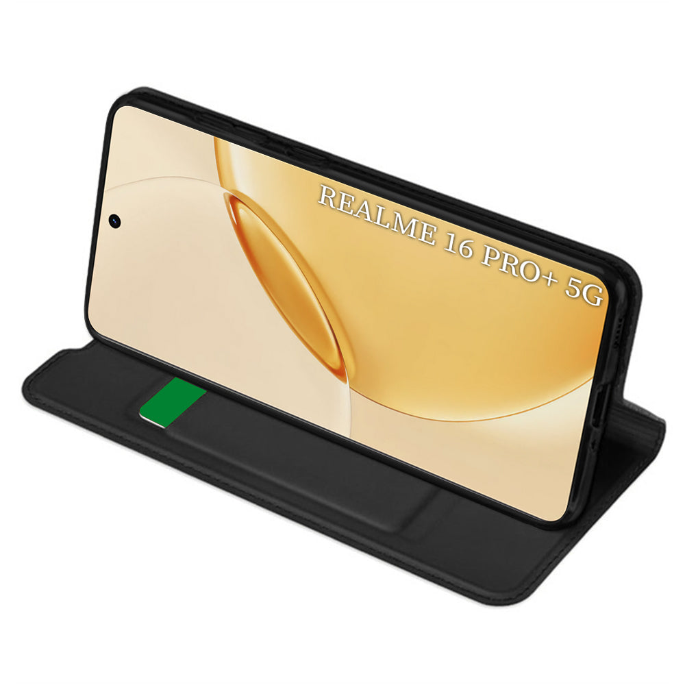 Custodia per Realme 16 Pro+, Techsuit, Magskin Book, Nera