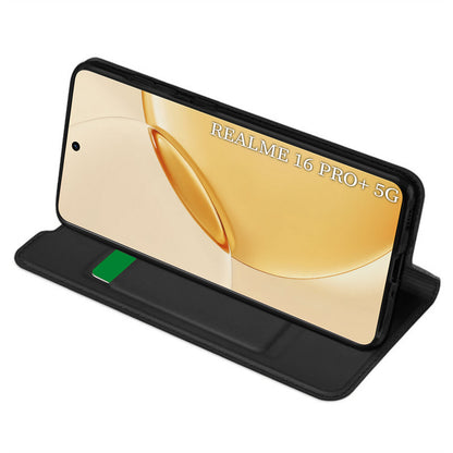 Custodia per Realme 16 Pro+, Techsuit, Magskin Book, Nera