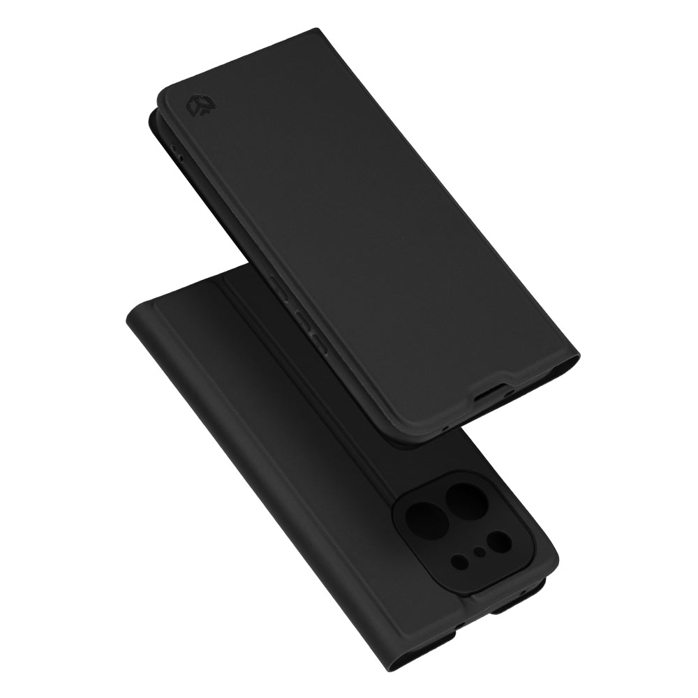 Custodia per Realme 16 Pro, Techsuit, Magskin Book, Nera