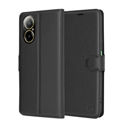 Custodia per Realme C67 4G, Techsuit, Leather Folio, Nera