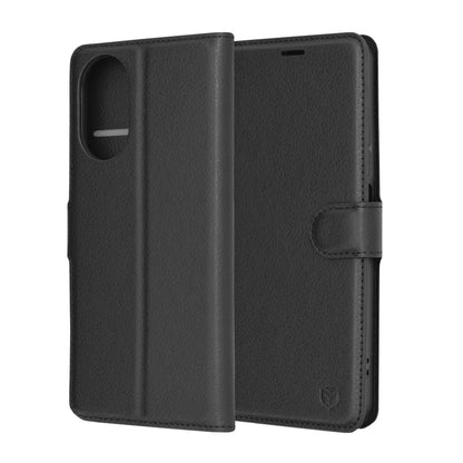 Custodia per Realme C67 4G, Techsuit, Leather Folio, Nera