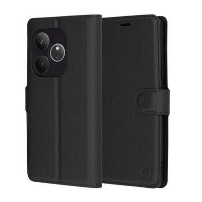 Custodia per Realme GT 6T / GT 6, Techsuit, Leather Folio, Nera