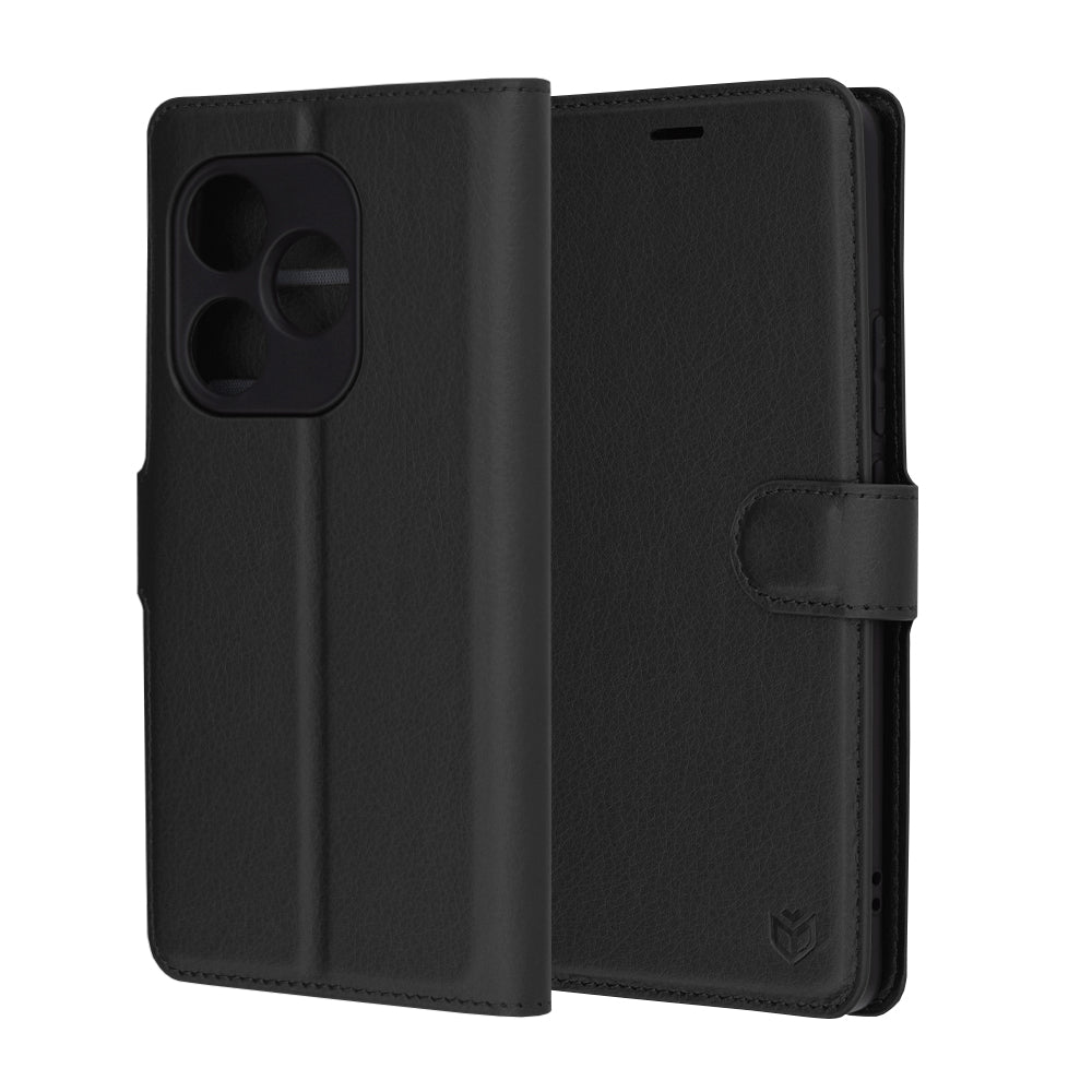 Custodia per Realme GT 6T / GT 6, Techsuit, Leather Folio, Nera