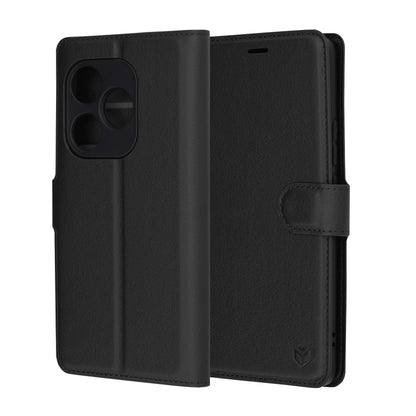 Custodia per Realme GT 6T / GT 6, Techsuit, Leather Folio, Nera