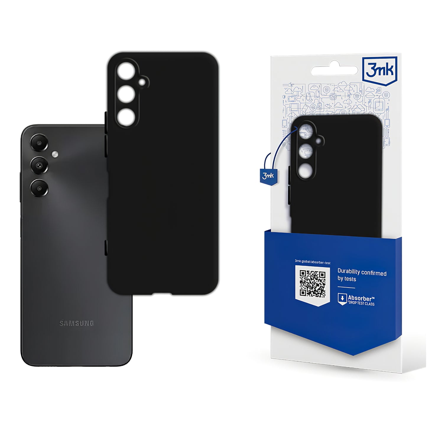 Custodia per Samsung Galaxy A05s A057, 3MK, Nera Opaca