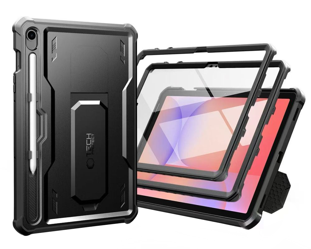 Custodia per Samsung Galaxy Tab S10 Lite / Tab S10 FE / Tab S9, Tech-Protect, Kevlar Pro, Nera