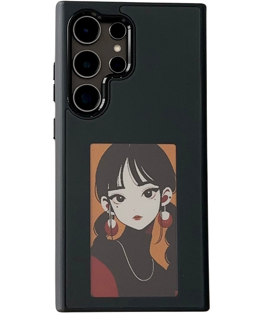 Custodia per Samsung Galaxy S25 Ultra S938, OEM, Display Personalizzato E-Ink, Nera