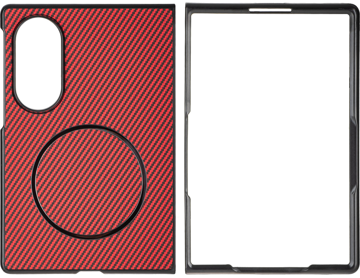 Custodia per Samsung Galaxy Z Fold8 F971, OEM, Carbonio, Rossa