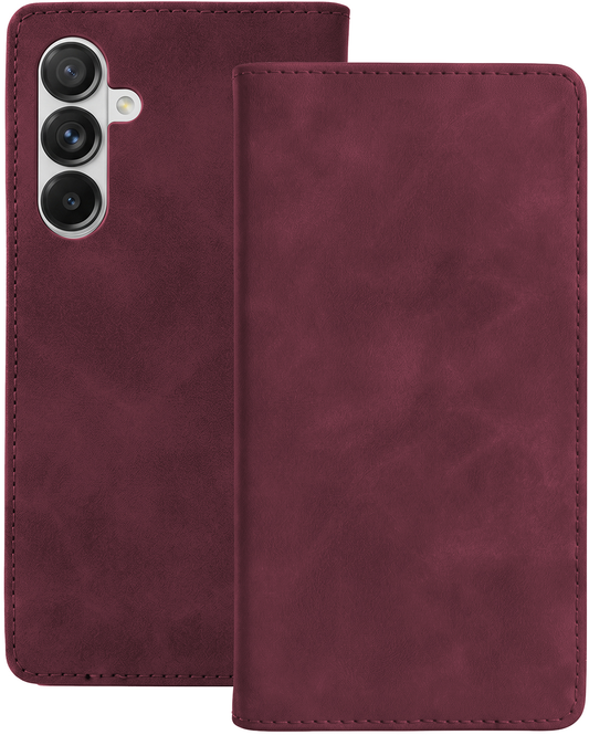 Custodia per Samsung Galaxy A18 5G A186 / A17 4G A175 / A17 5G A176 / A26 A266, OEM, Smart Suede, bordeaux