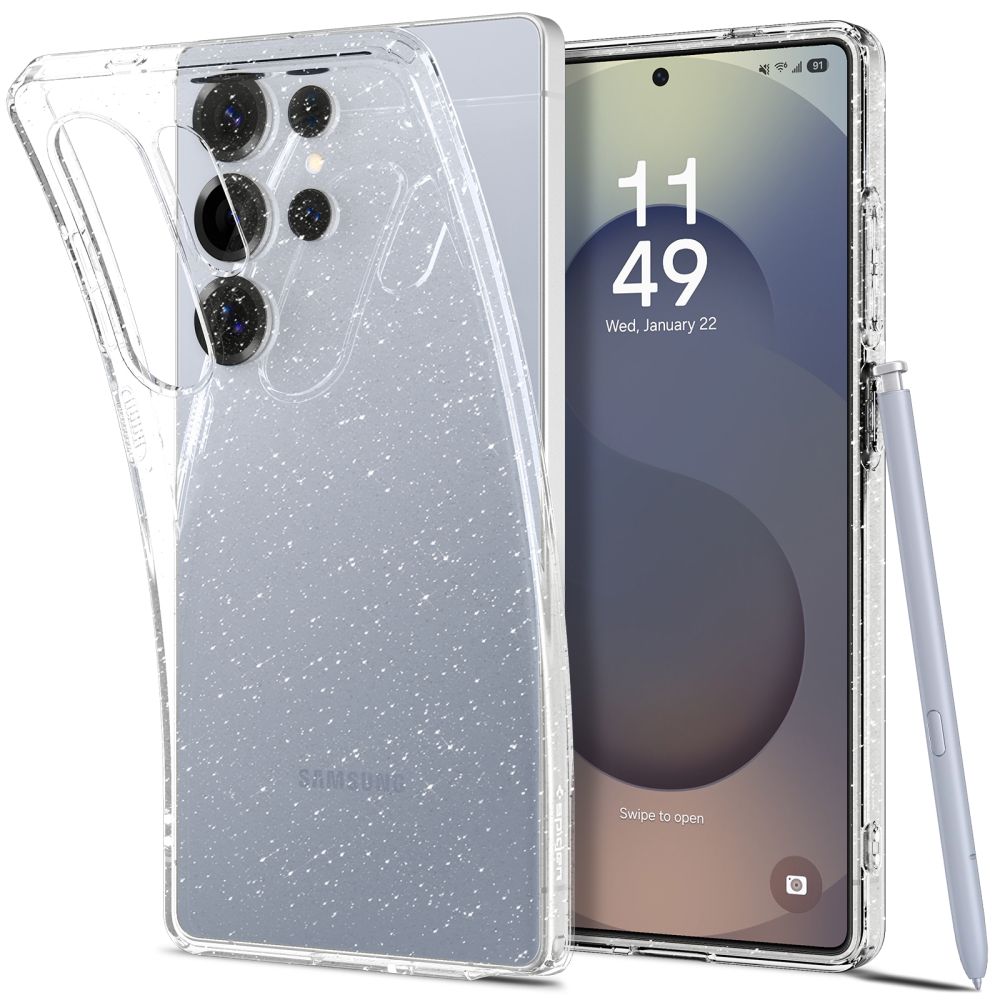 Custodia per Samsung Galaxy S25 Ultra S938, Spigen, Liquid Crystal Glitter, Trasparente ACS08950
