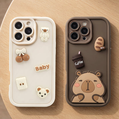 Custodia per Samsung Galaxy S26 S942, OEM, Ultra Trendy 3D Capybara, Marrone