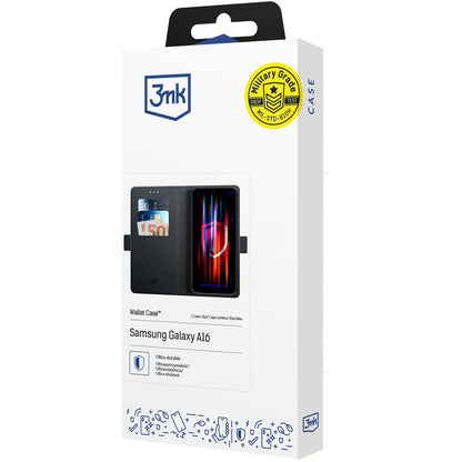 Custodia per Samsung Galaxy A16 5G A166 / A16 4G A165, 3MK, Wallet, Nera