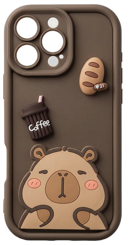 Custodia per Samsung Galaxy A26 A266, OEM, Ultra Trendy 3D Capybara, Marrone