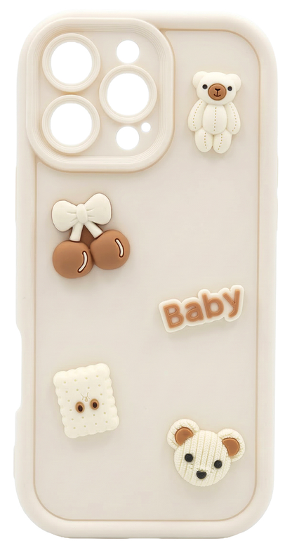 Custodia per Samsung Galaxy A37 5G, OEM, Ultra Trendy 3D Bear, Beige
