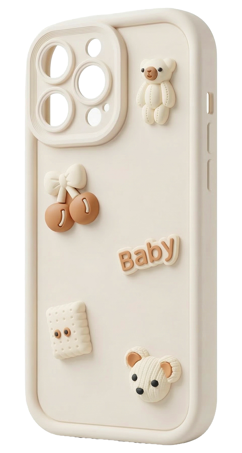 Custodia per Samsung Galaxy A17 5G, OEM, Ultra Trendy 3D Bear, Beige