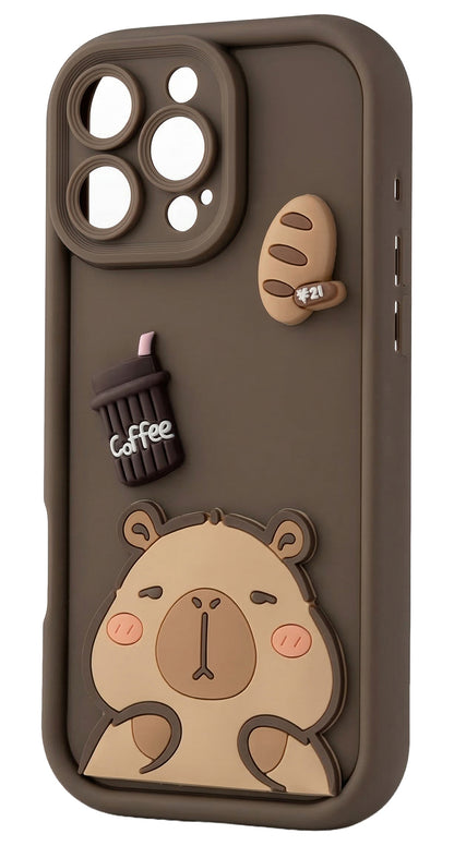 Custodia per Samsung Galaxy S26 Plus S947, OEM, Ultra Trendy 3D Capybara, Marrone