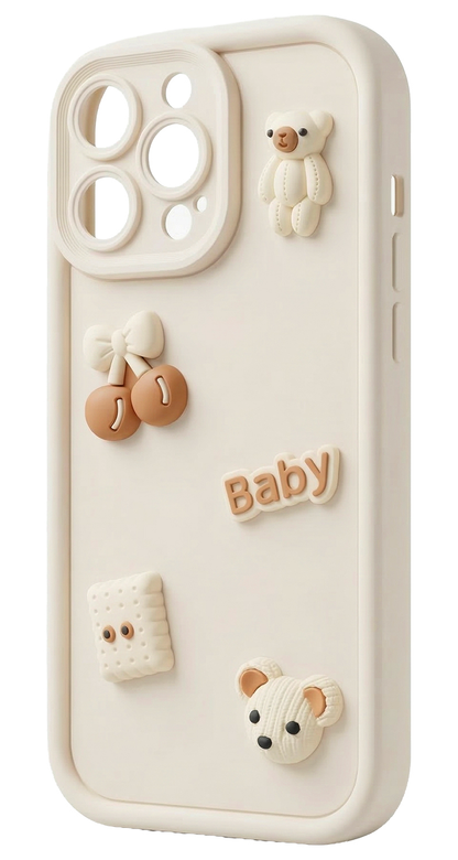 Custodia per Samsung Galaxy S26 Ultra S948, OEM, Ultra Trendy 3D Bear, Beige