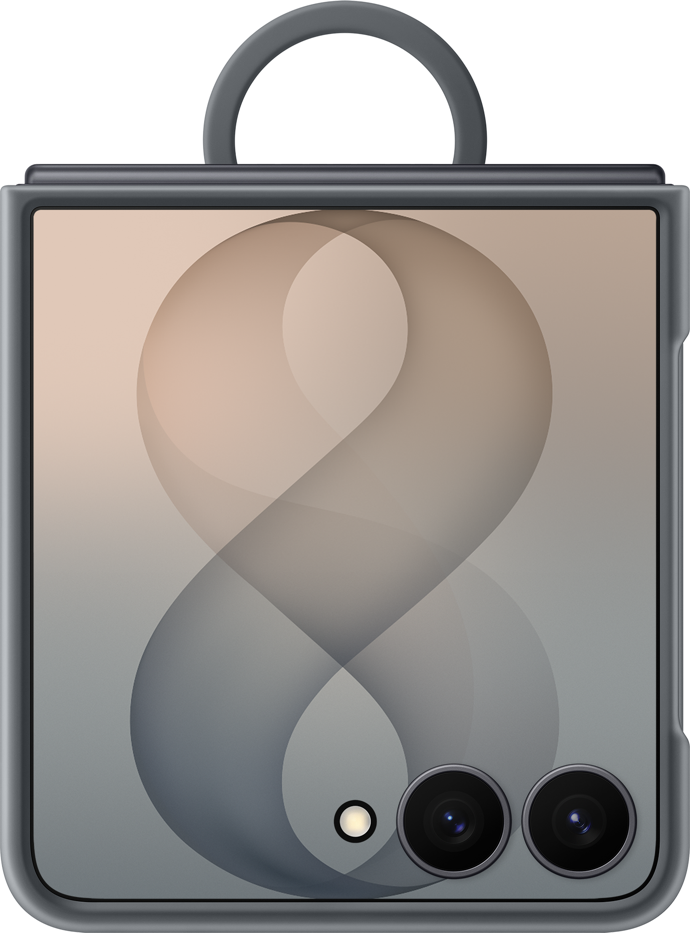 Custodia per Samsung Galaxy Z Flip8 F776, Silicone Ring Magnet, Nera EF-EF776CBEGWW