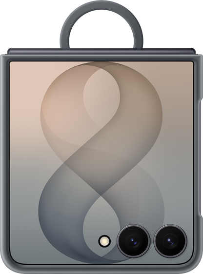 Custodia per Samsung Galaxy Z Flip8 F776, Silicone Ring Magnet, Nera EF-EF776CBEGWW
