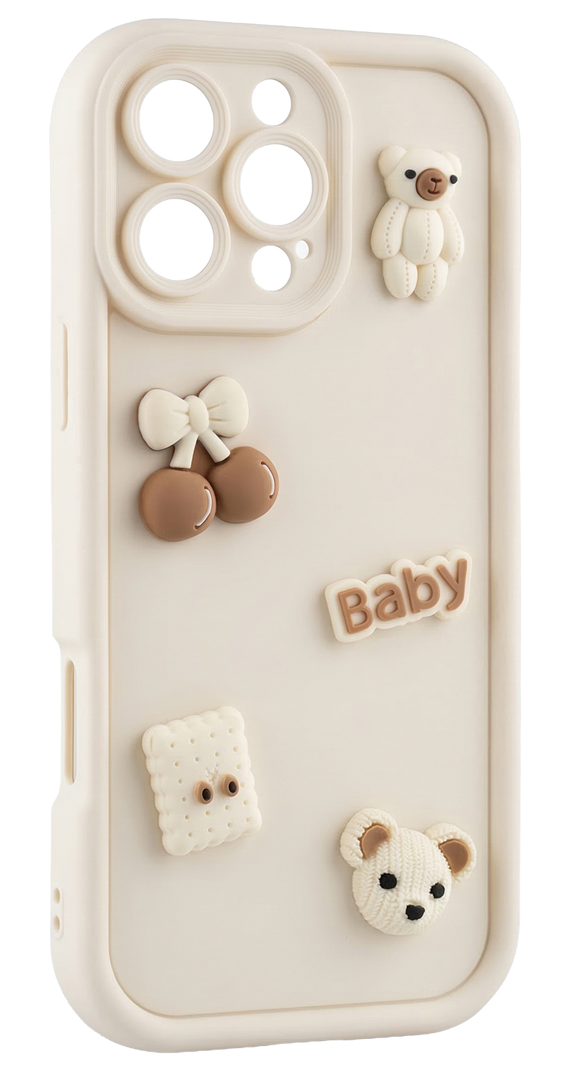 Custodia per Samsung Galaxy A17 5G, OEM, Ultra Trendy 3D Bear, Beige