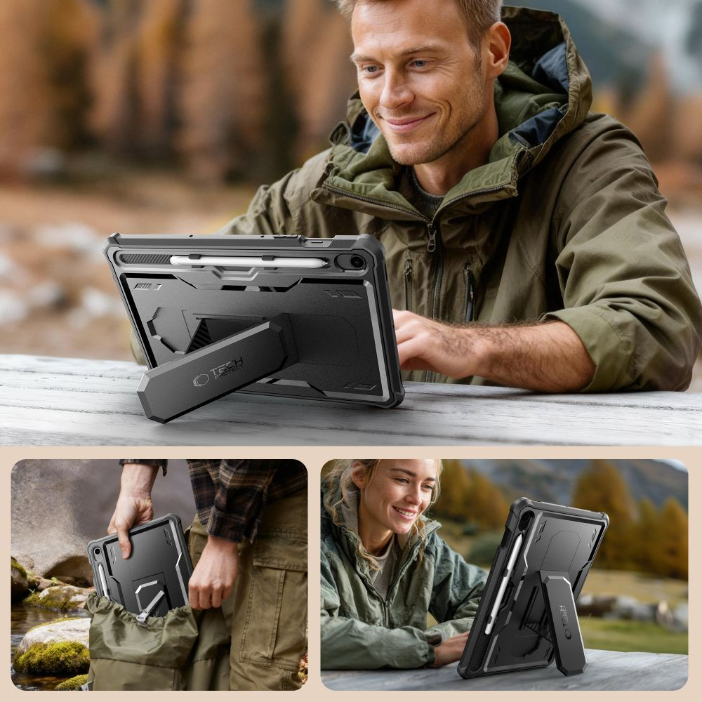 Custodia per Samsung Galaxy Tab S10 Lite / Tab S10 FE / Tab S9, Tech-Protect, Kevlar Pro, Nera