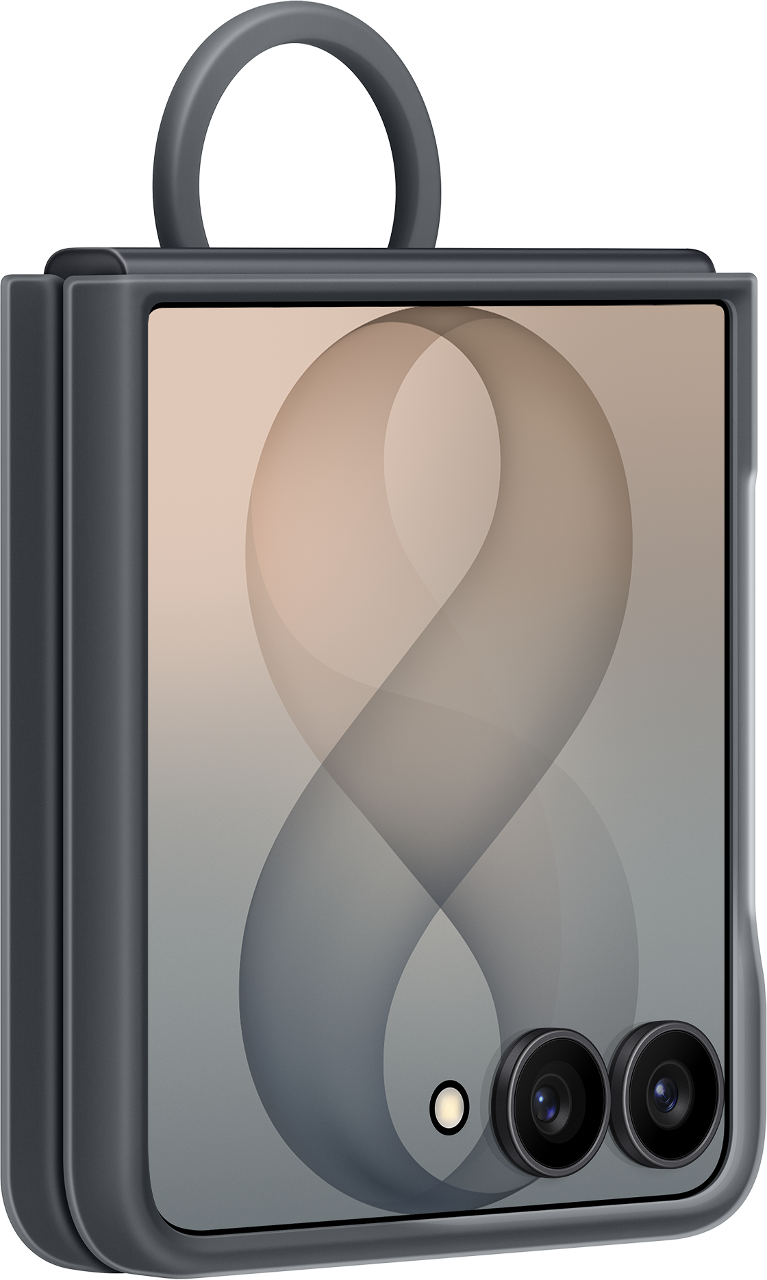 Custodia per Samsung Galaxy Z Flip8 F776, Silicone Ring Magnet, Nera EF-EF776CBEGWW