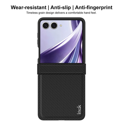 Custodia per Samsung Galaxy Z Flip8 F776, Imak, Carbonio, Nera