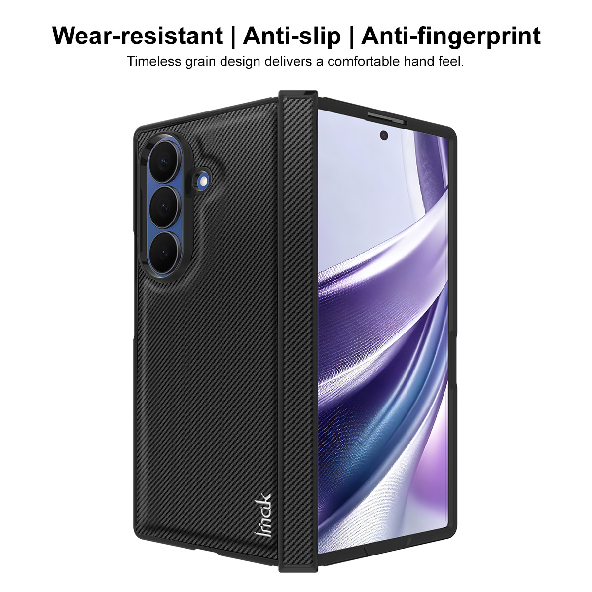 Custodia per Samsung Galaxy Z Fold8 Ultra F976, Imak, Carbonio, Nera